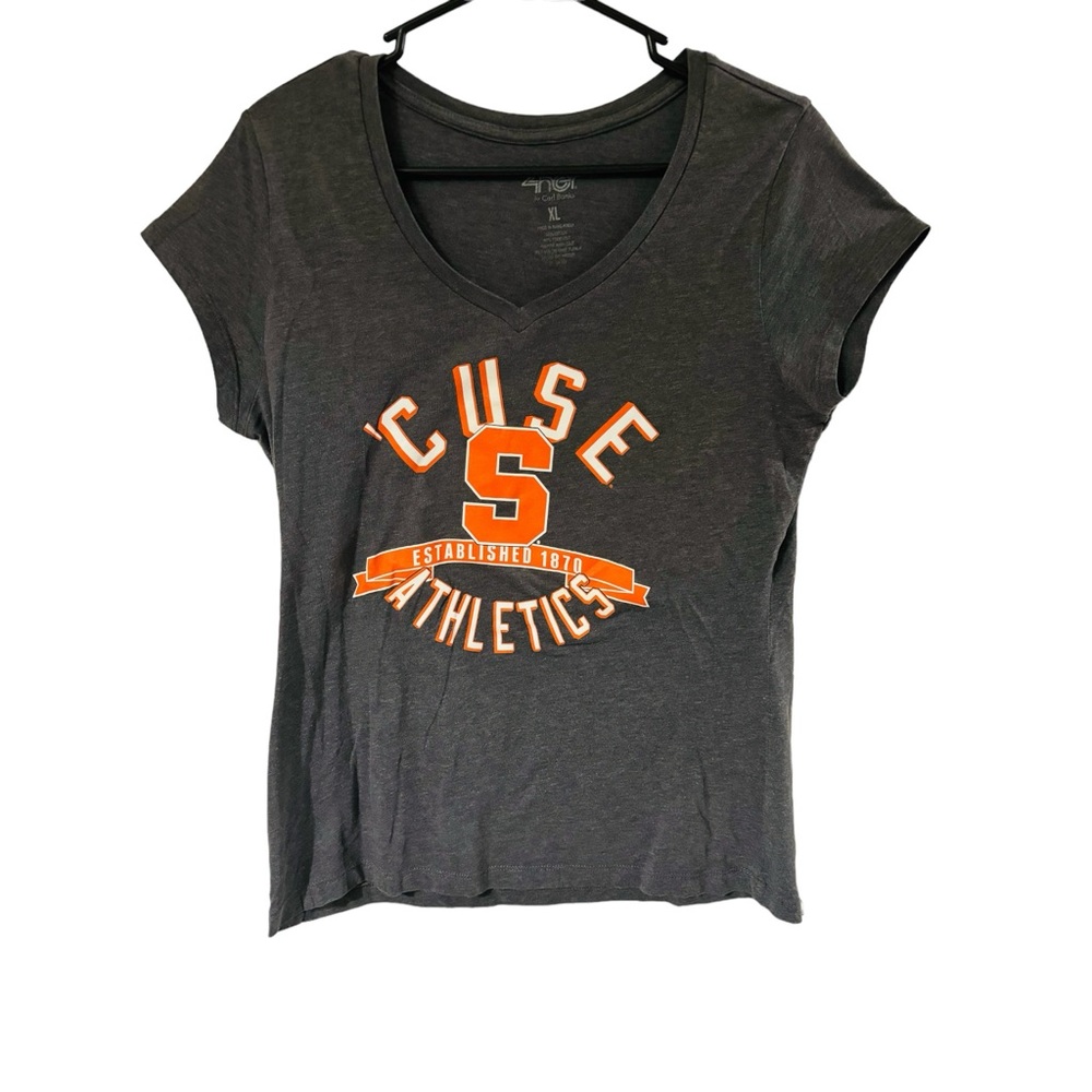 SYRACUSE UNIVERSITY Tee Shirt Top G-III 4her V-Neck Gray Women’s Size XL